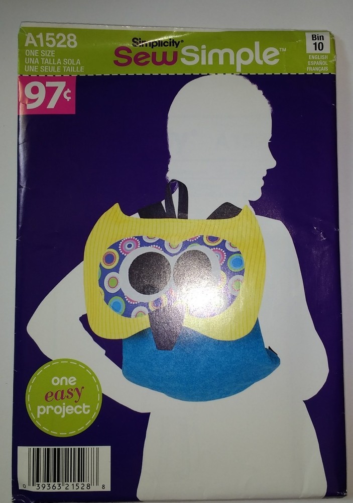 Simplicity 1528 Sew Simple Child's Backpack