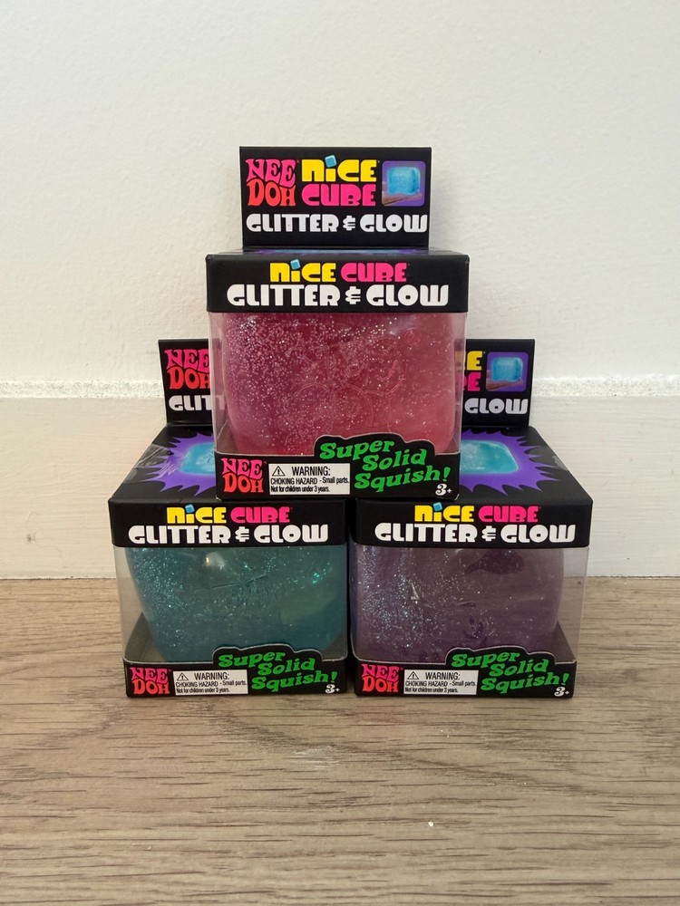 Nee Doh Nice Cube Glitter and Glow Cube