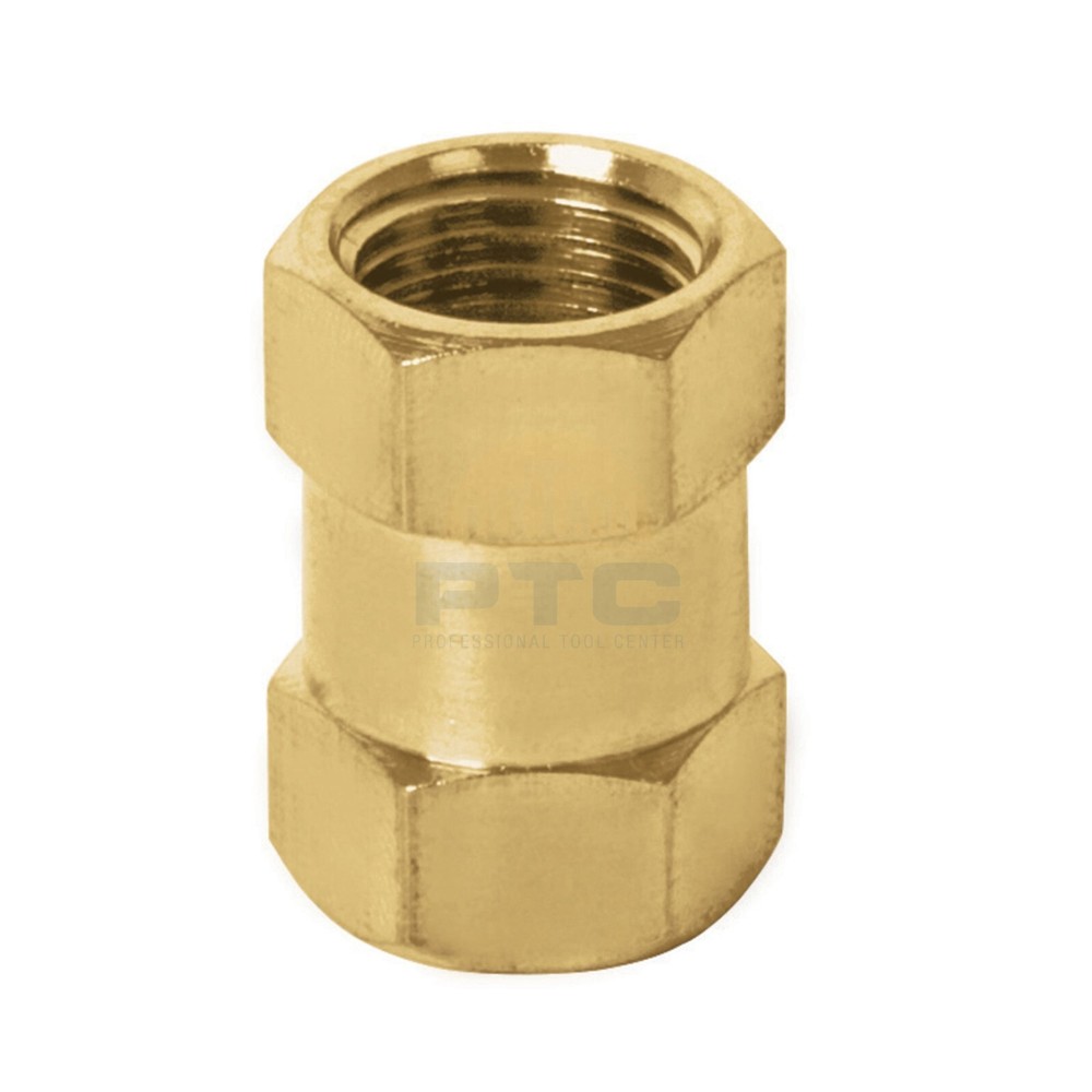 Truper COPLE Brass Coupling, Type FF, 1/4 NPT Thread