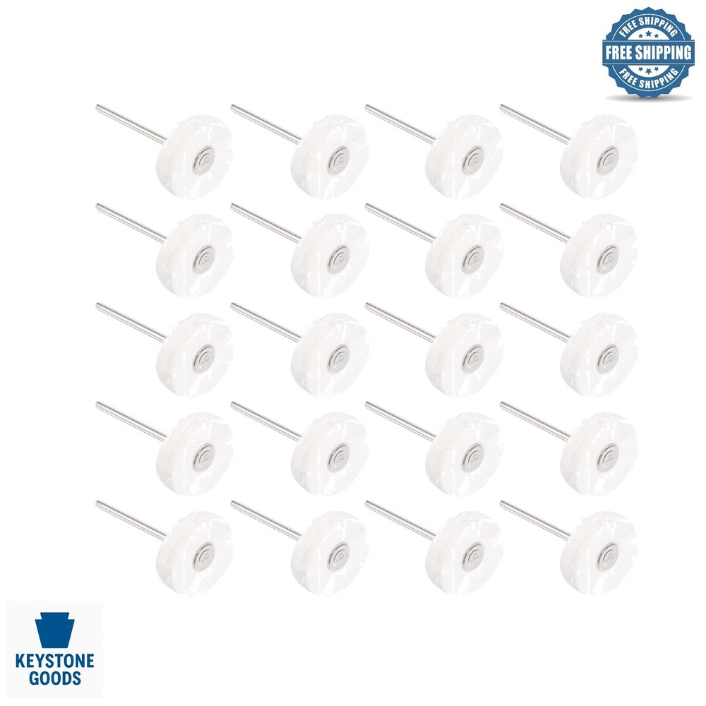 20pcs White Cotton Buffing Wheels for Rotary Tools - Fine Grit, Versatile Pol...