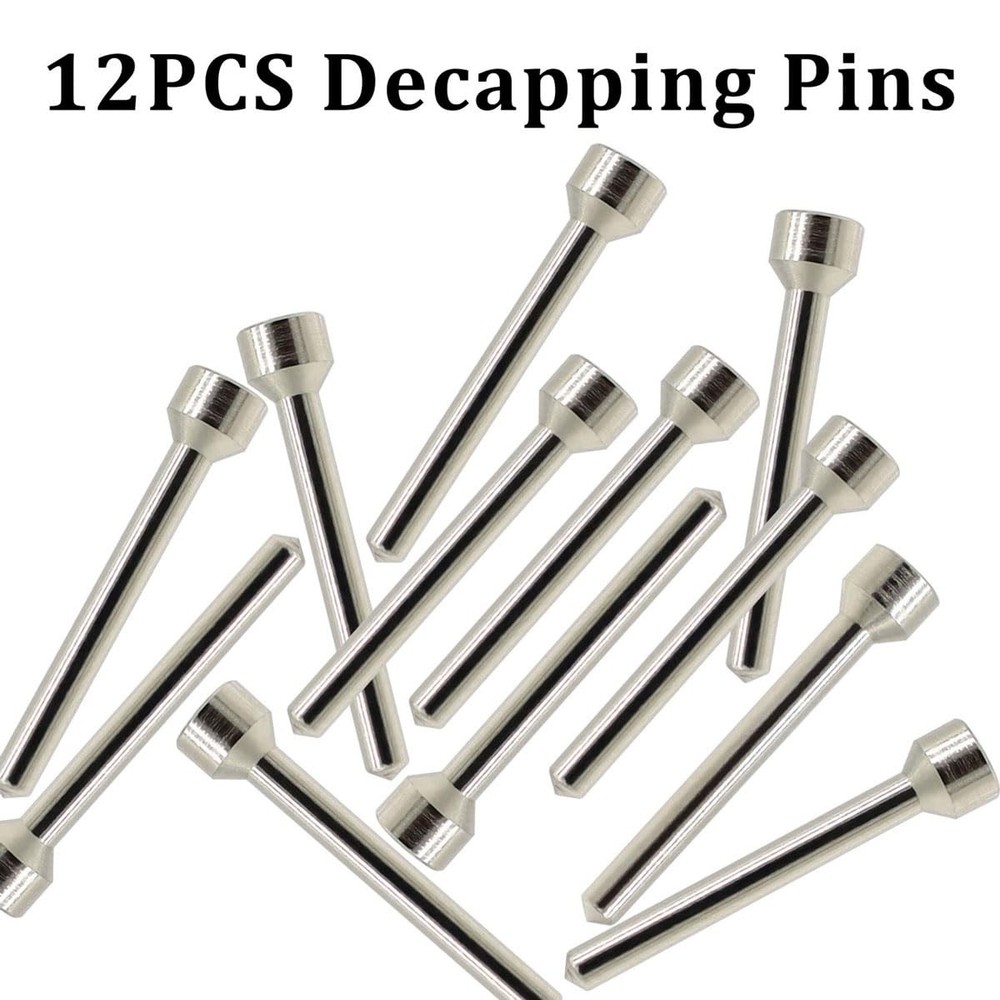 ZOEKIM 12 Pack Headed Decapping Pins Reloading Die, Redesigned Black