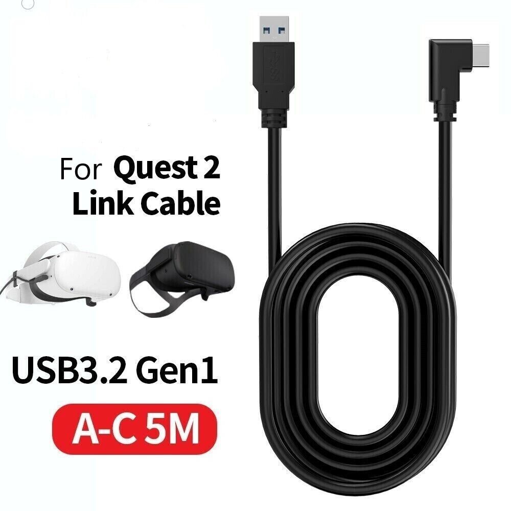 Link Cable for Meta Quest Pro Oculus Quest 2 VR Type C-A PC Gaming Charger Cord