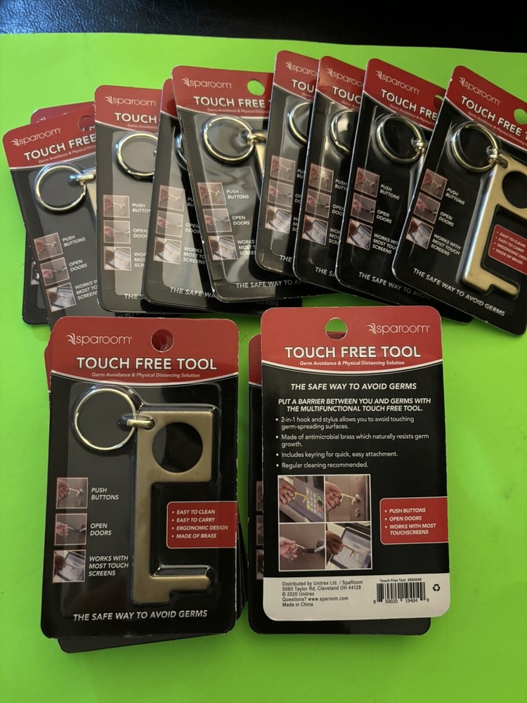 18 Sparoom Keychains Touch Free Brass Tools Avoid Germs & Distance Solution Ring