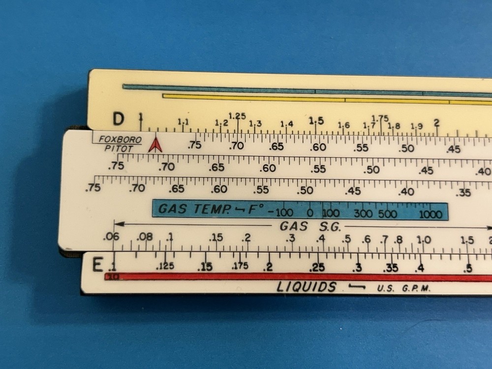 Foxboro Flow Slide Rule In Leather Case