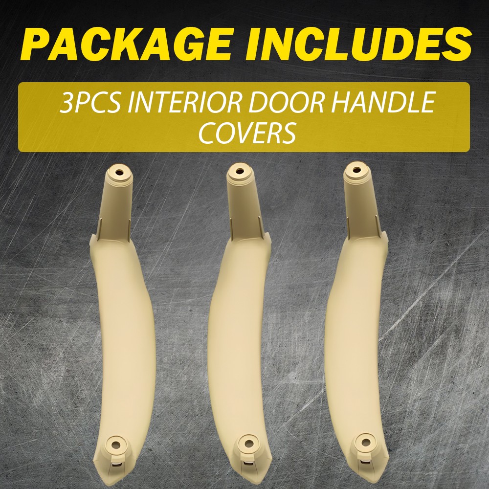3PCS Interior Door Handle Panel Pull Cover Trim For BMW X5 X6 E70 07-13 Beige