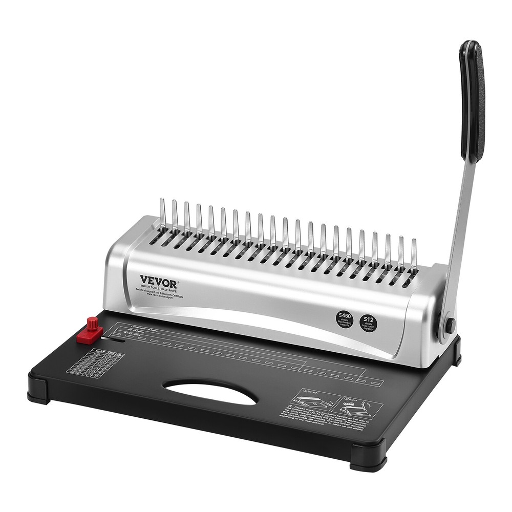 VEVOR Binding Machine Comb Binding Machine 21 Holes 100 PCS Binding Spines