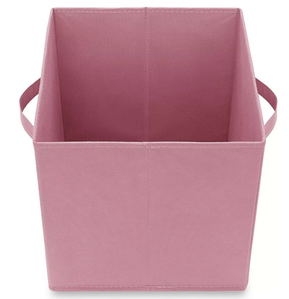 Casafield™ ~ 11" Storage Bin ~ Polyester Cube ~ Pink ~ Solid Pattern