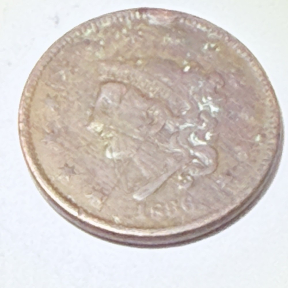 1836 Large Cent W/ Cud