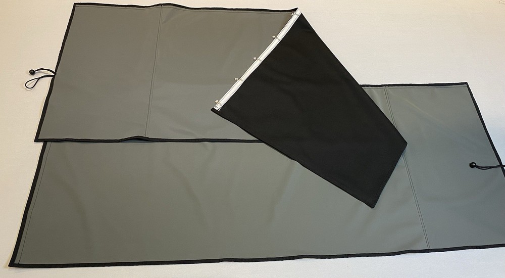 Freightliner Classic FLD Windshield Curtains. New. Grey
