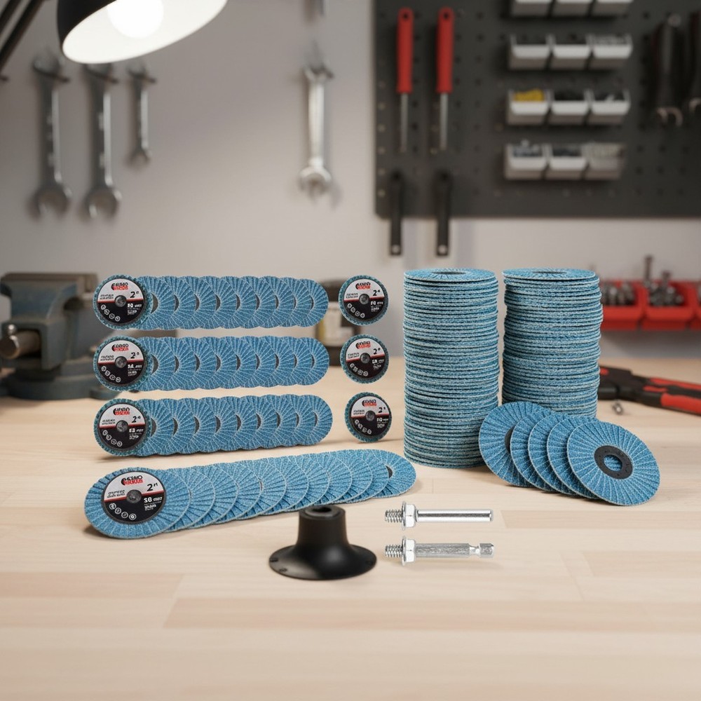 50 PCS 2" Grit Roll Lock Sanding Discs – Complete Set with Quick-Change Holders