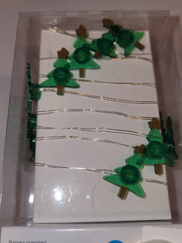 2 Green Christmas Tree Party String Mini Lights Decor New