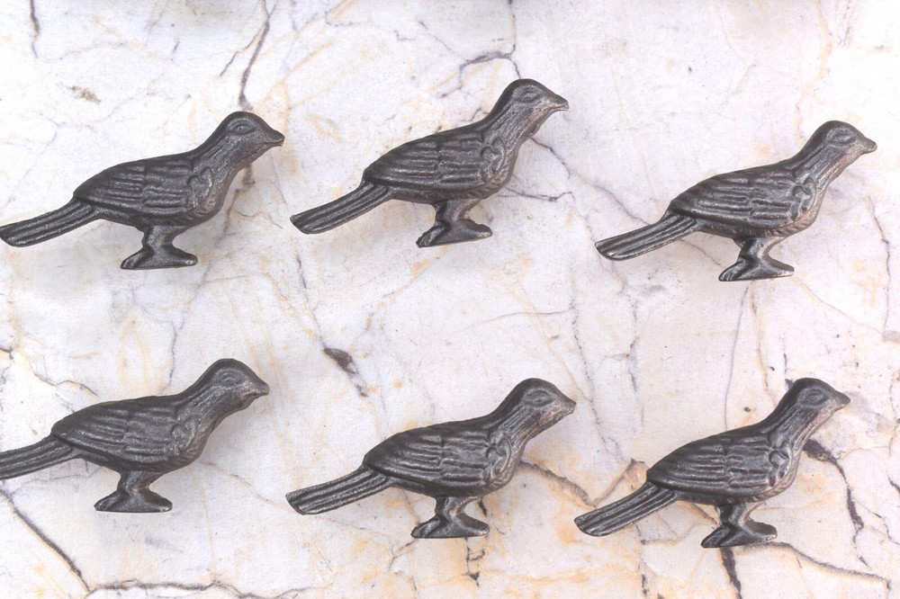 Vintage cast iron Bird Shape cabinet drawer door Gate knobs handles pull 10pcs
