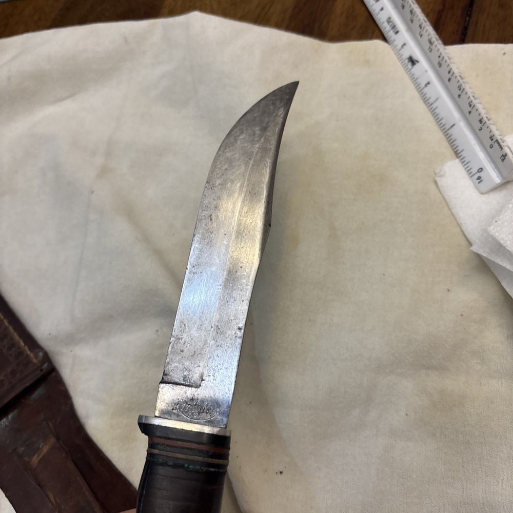 Kinfolks 368 Knife Fixed Blade Leather Handle with Original Sheath