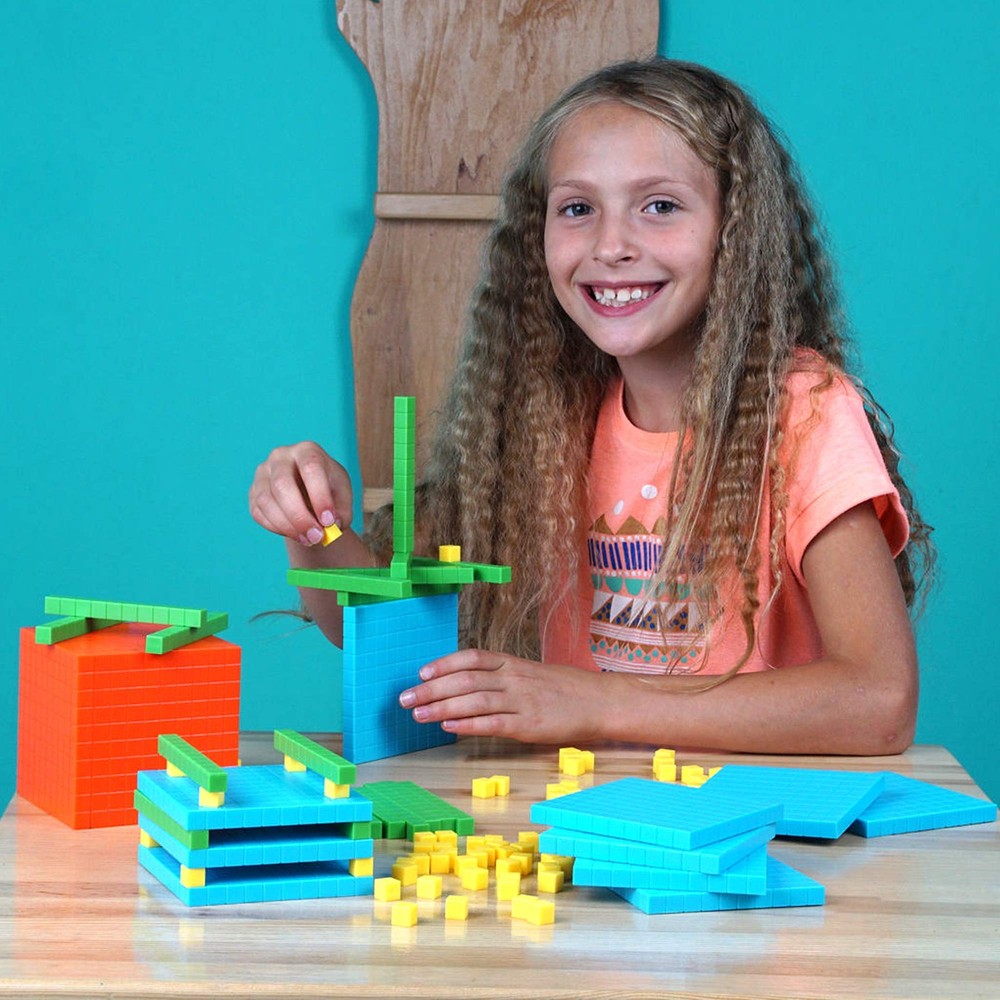 Simply magic 131 PCS Base Ten Blocks for Math - Place Value Small, Assorted