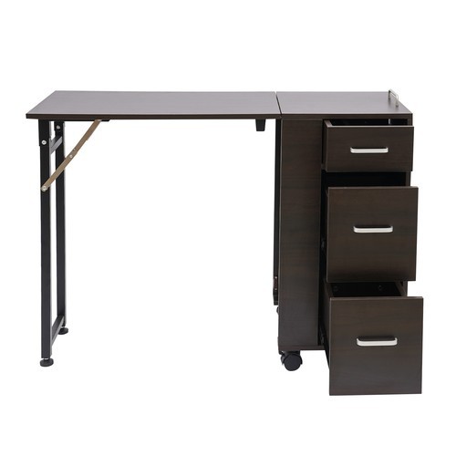 3-Drawers Rectangular Nail Desk Manicure Table Manicure Table Freestand Foldable