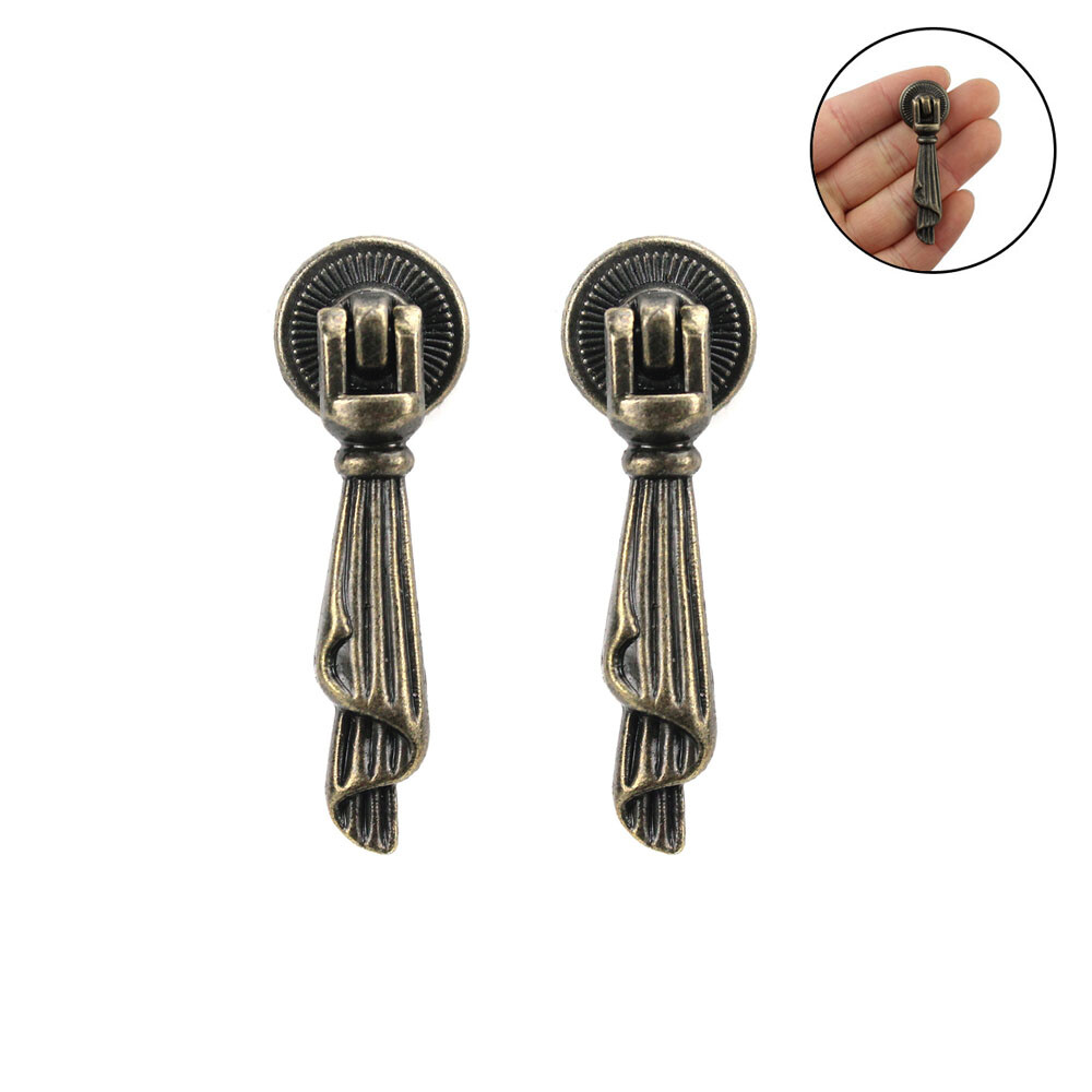 2/5/10Pcs Retro Drop Pull Handle Cabinet Pulls Kitchen Cupboard Door Drawer Knob