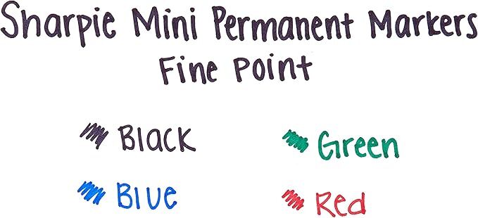 SHARPIE Mini Permanent Markers Fine Point Assorted Colors 4 Count