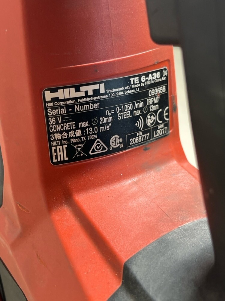 HILTI Rotary Hammer TE-6-A36 DRS (A1G007778)