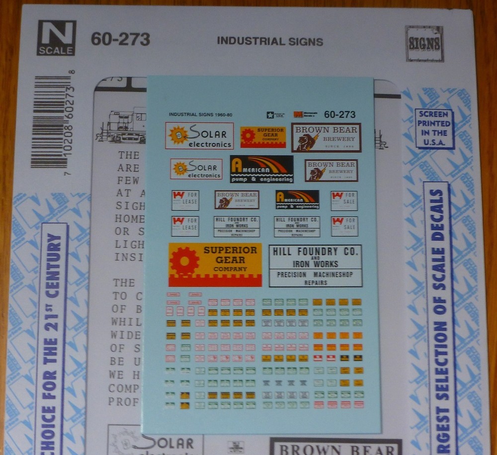 Microscale Decal N  #60-273 Industrial Signs (Decal Sheet) N Scale