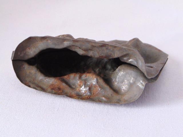 Antique Primitive Tin CHOCOLATE CANDY MOLD, Seated Rabbit, EASTER