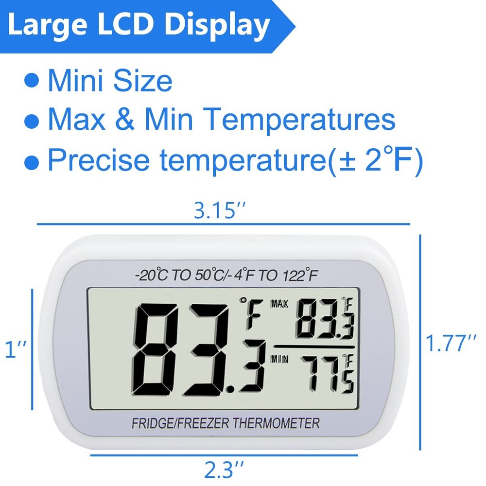 Refrigerator Thermometer Digital Fridge Freeze Room 1 PC