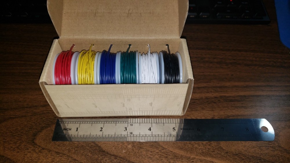 22 AWG Solid Core Hookup Wire Kit, 6 Colors 30ft Each for Arduino Projects