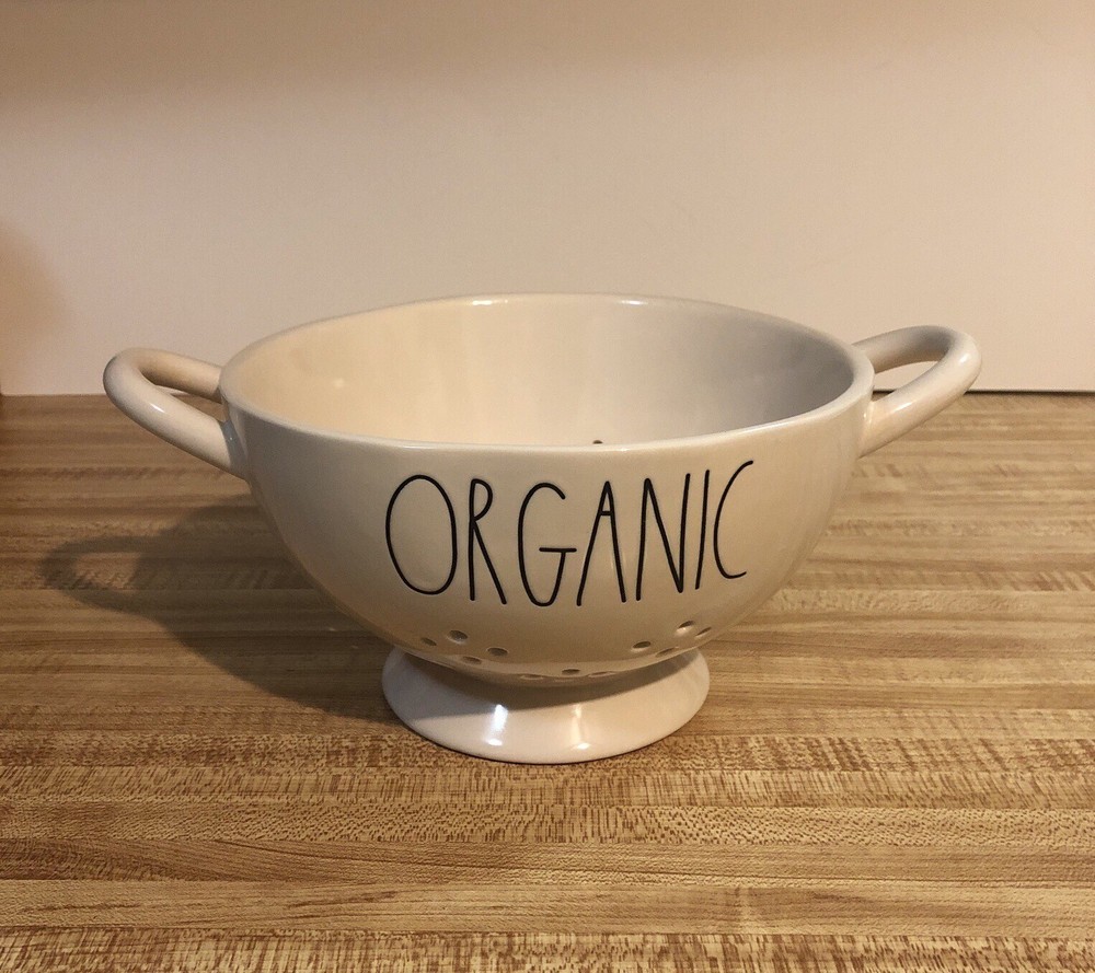 Rae Dunn White “ORGANIC”Ceramic Colander