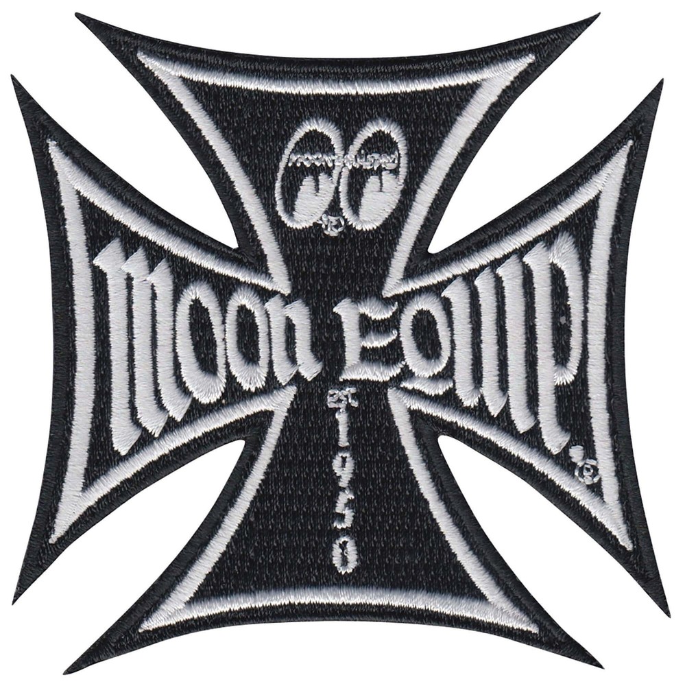 Mooneyes Maltese Iron Cross Patch - Black