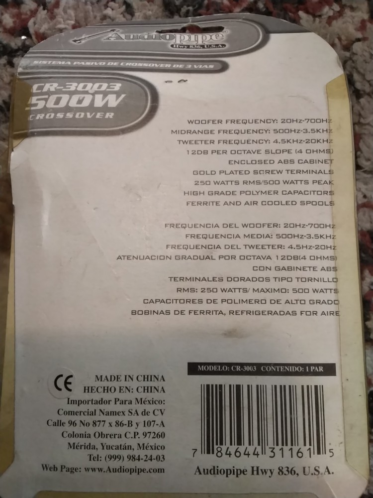 Audiopipe CR-3003 3 Way Crossover Network 500 Watts