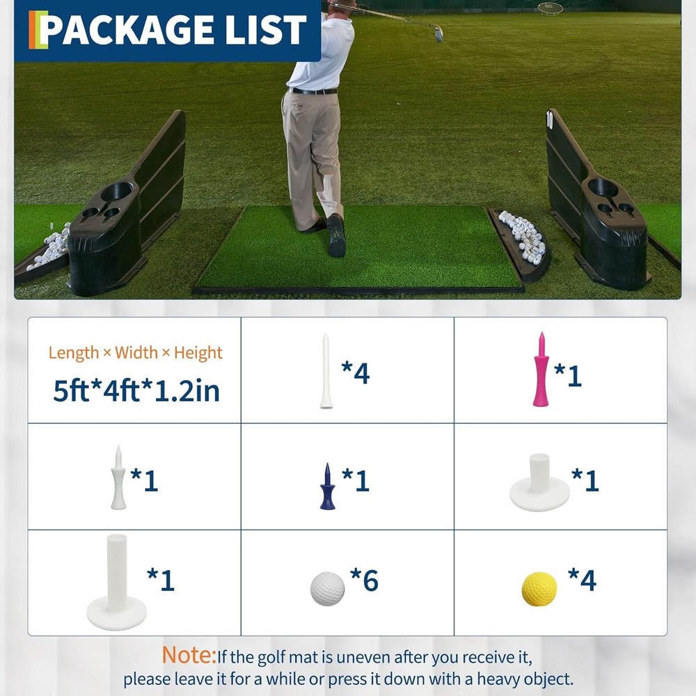 5 x 4 Golf Hitting Mat Premium Turf for Realistic Practice Experience