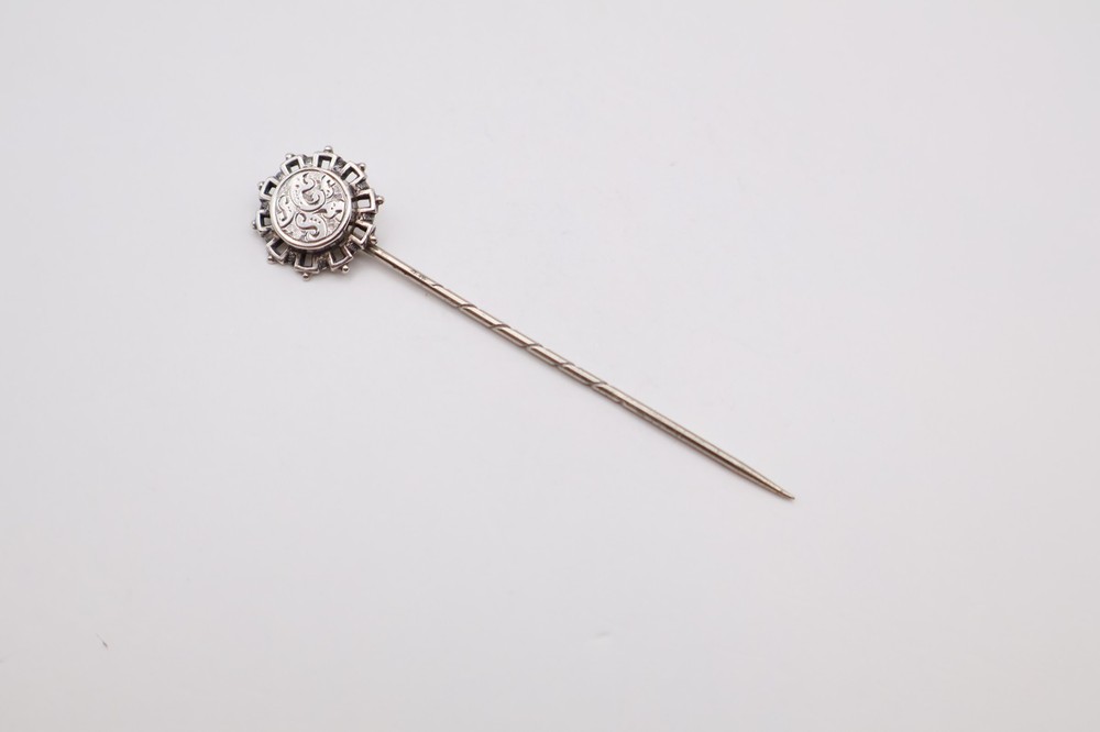 Antique Victorian Sterling Silver Mounted Stick Pin