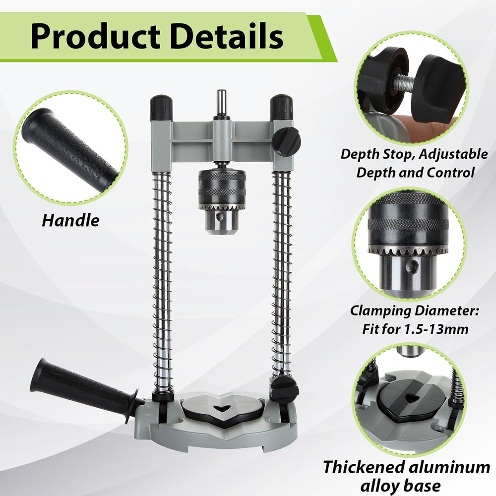Portable Drill Press for Hand Drill, Adjustable Multi-Angle for 1.5-13Mm Drill H