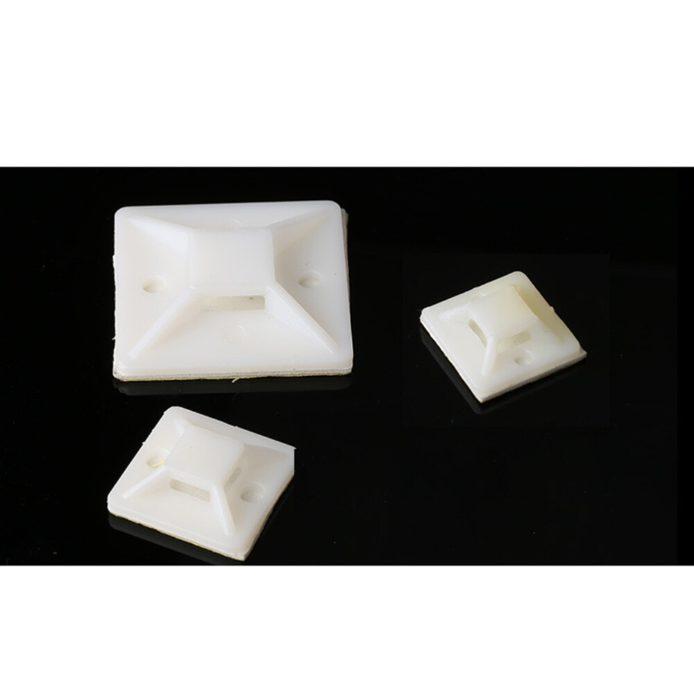 100PCS Cable Tie Bases Cable Tie Holders Self-adhesive Zip Tie Mounts Bases