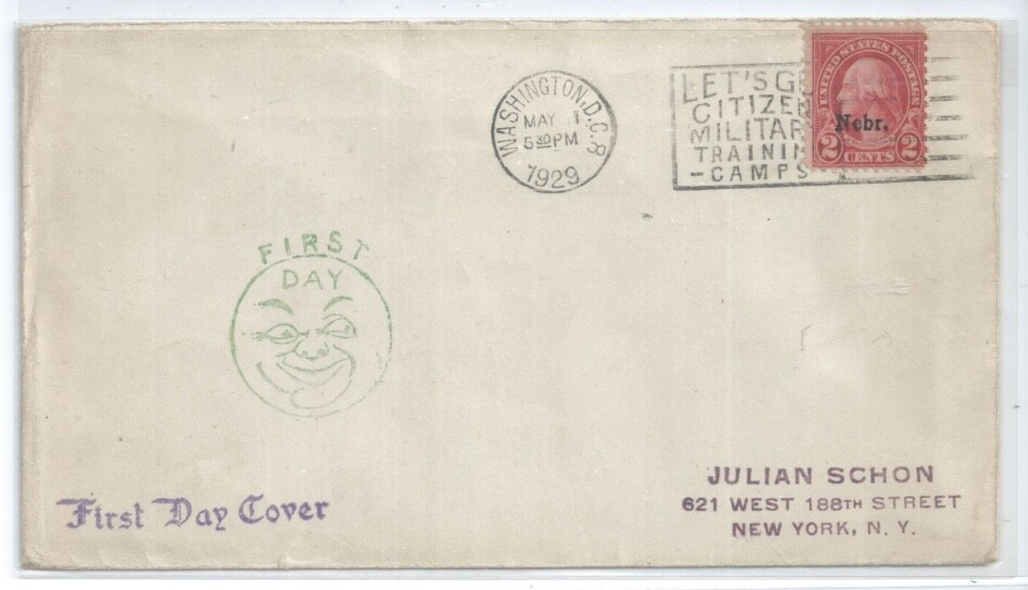 US FDC 671 Nebr. Overprint May 1 1929 Washington DC