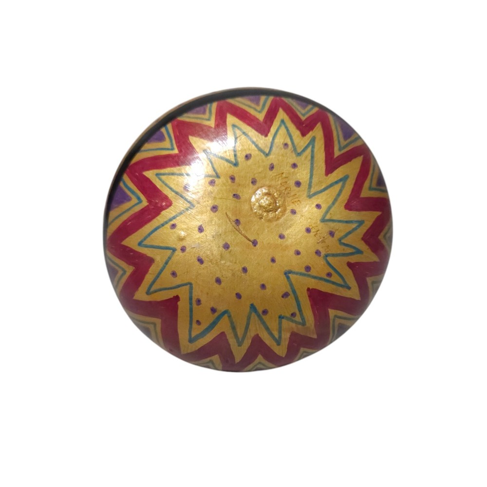 Hand Painted Gourd With Beads Signed Decorative