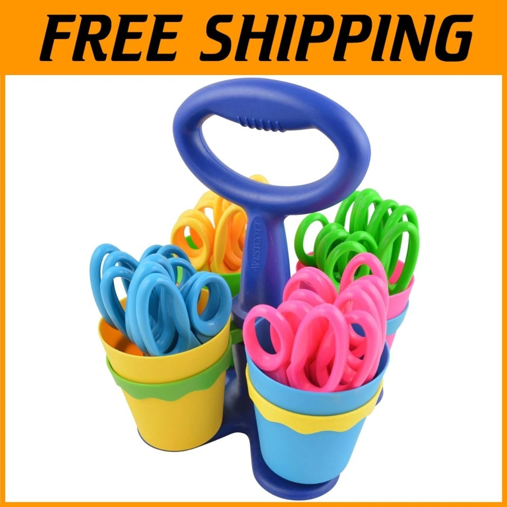 Classroom Scissor Caddy with 24 Student Scissors