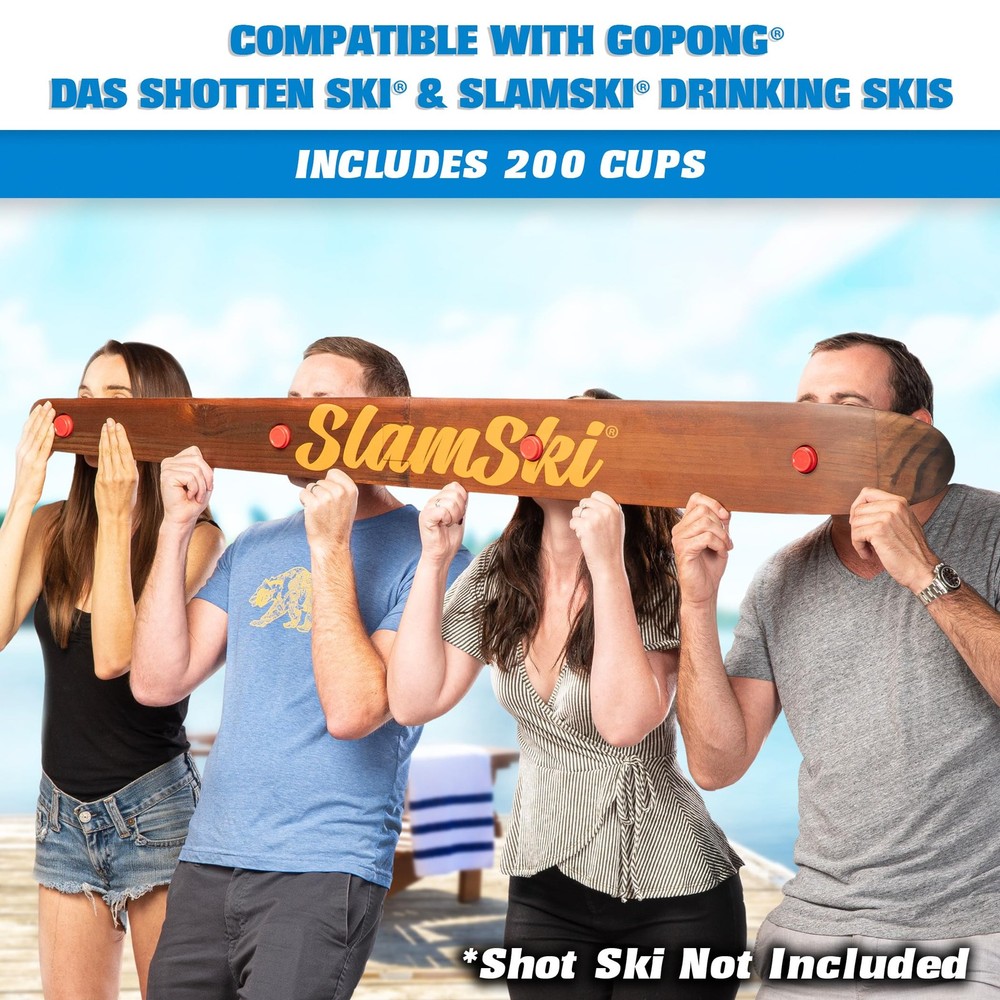 200 Pack 2 oz Plastic Shot Cups - Mini 2oz Party Cups, Red