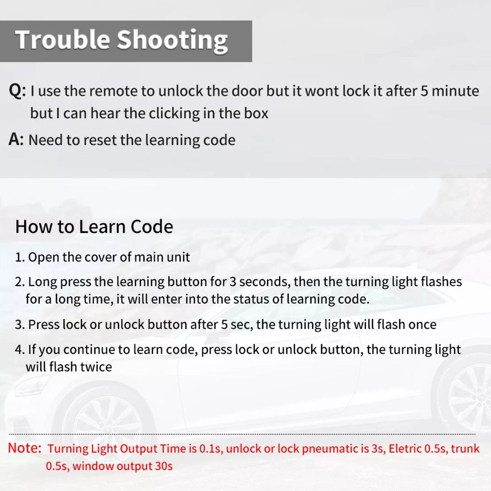 Durable Universal Car Remote Central Kit Door Lock Locking Keyless Entry System