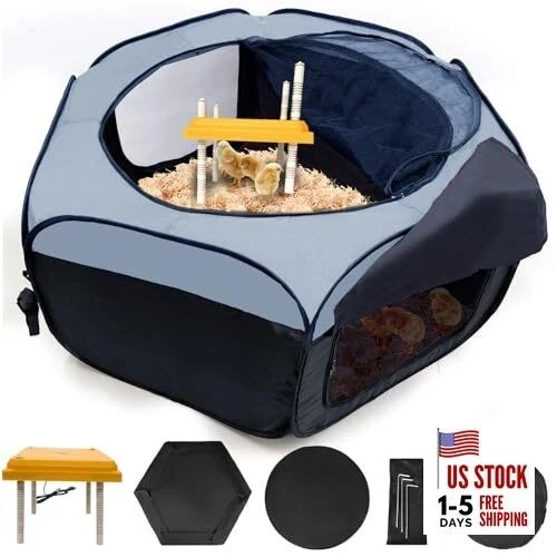 Brooder Box for Chick Starter Brooder Box Set of 6(Blue)Heating Plate Included