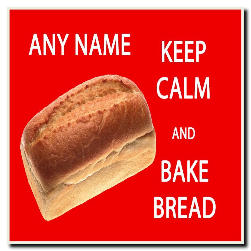 Keep Calm And Bake Bread Personalised Drinks Mat Coaster