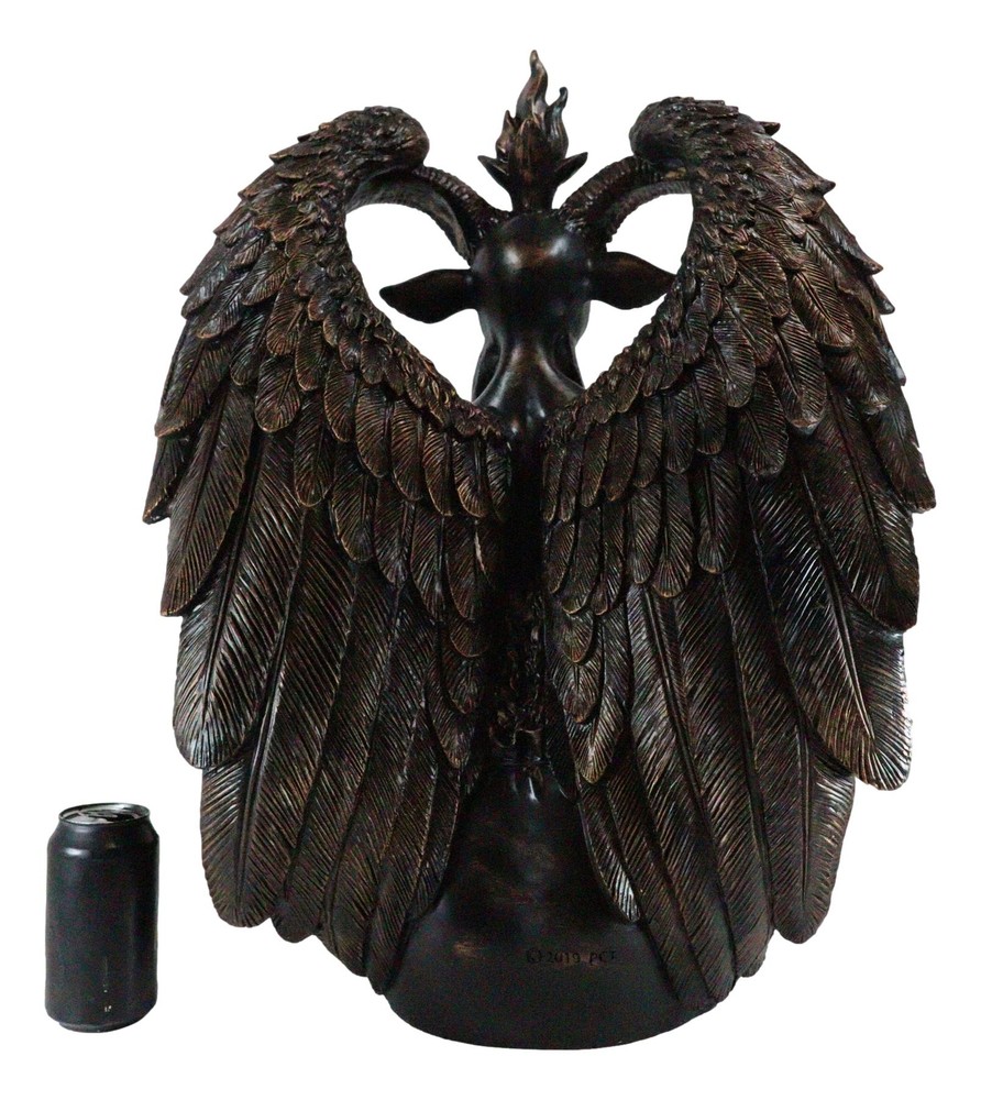 Large 24"H Sabbatic Goat Idol Samael Lilith Baphomet Seated Altar Statue