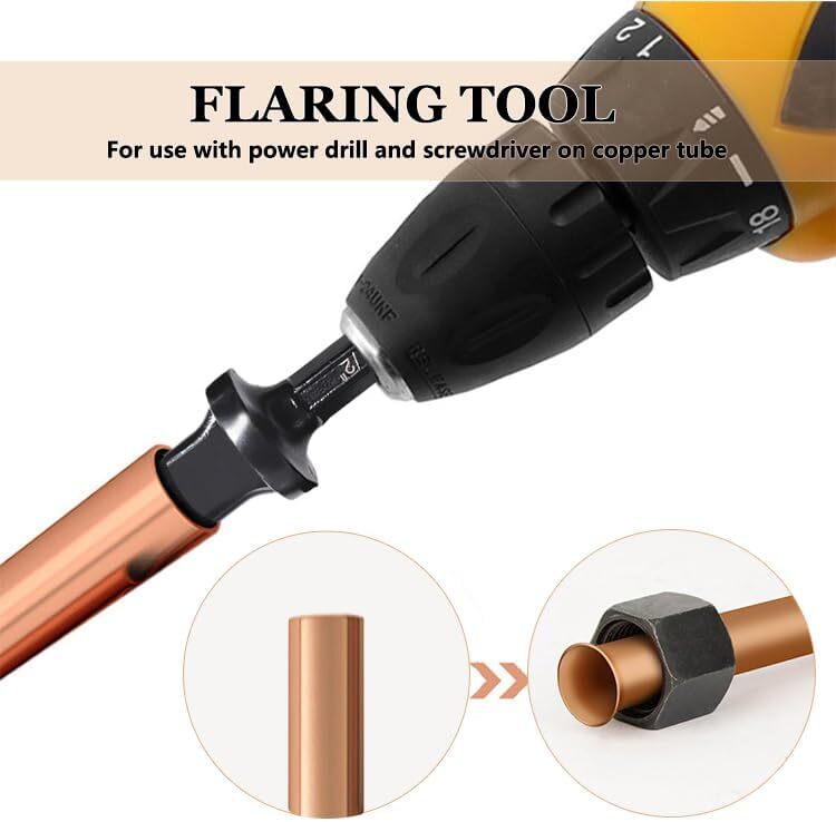 HVAC Copper Tube Flaring Tool 5PC Drill Bit Set, Copper Pipe Expander Bit for Ai