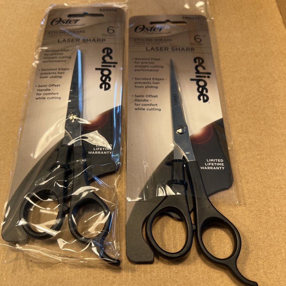 (2) OSTER Eclipse 6” Styling Shears Set Laser Sharp Scissors #520014