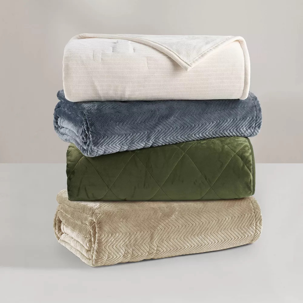 Brookstone Full/Queen Heated Chenille Knit Blanket Ivory