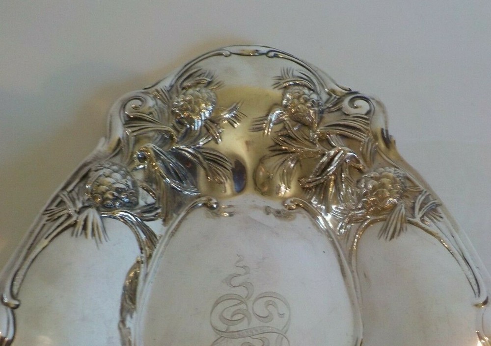 GORHAM Sterling Silver Embossed 14.5" Bread Tray #A4407M, c. 1903