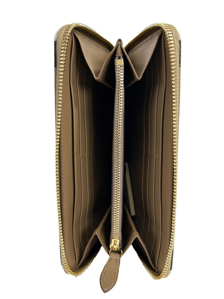 Burberry Check Large Zip Around Wallet