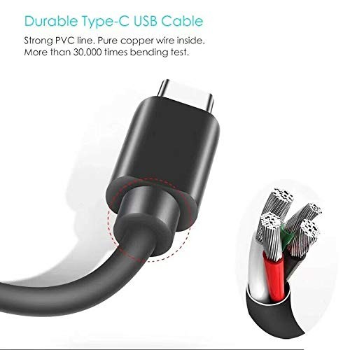 Replacement USB Type C Charge Cord Charging Cable for Xbox 1 Pack 6.6FT Black
