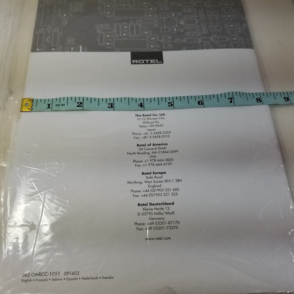 Rotel RCC-1055 CD Changer Owners Manual