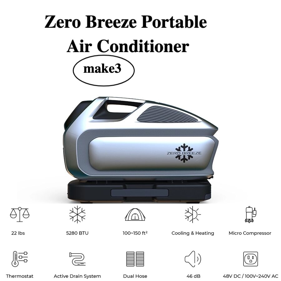 ZERO BREEZE MARK3 portable outdoor air conditioner with battery remote control
