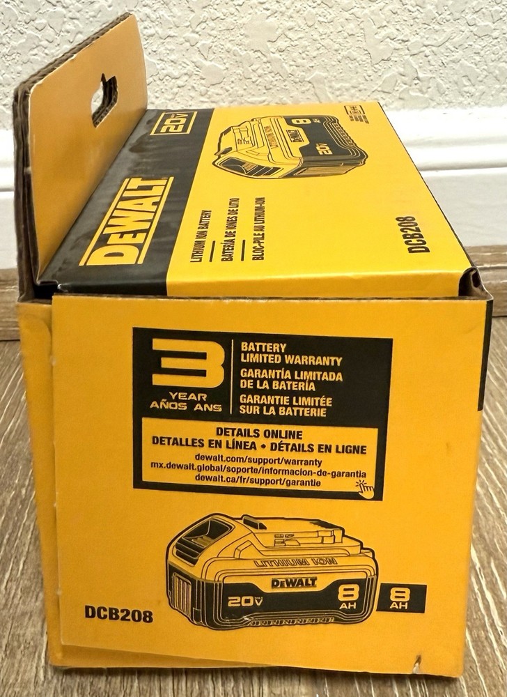 (DCB208) DEWALT 20V MAX* 8Ah Battery Authentic
